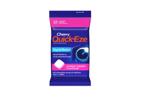 Product image showing the front of pack of QUICK_EZE Forest Berry Multi pack