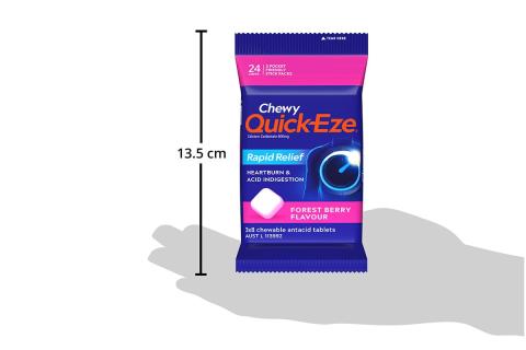 Product image showing the size of pack of QUICK_EZE Forest Berry Multi pack